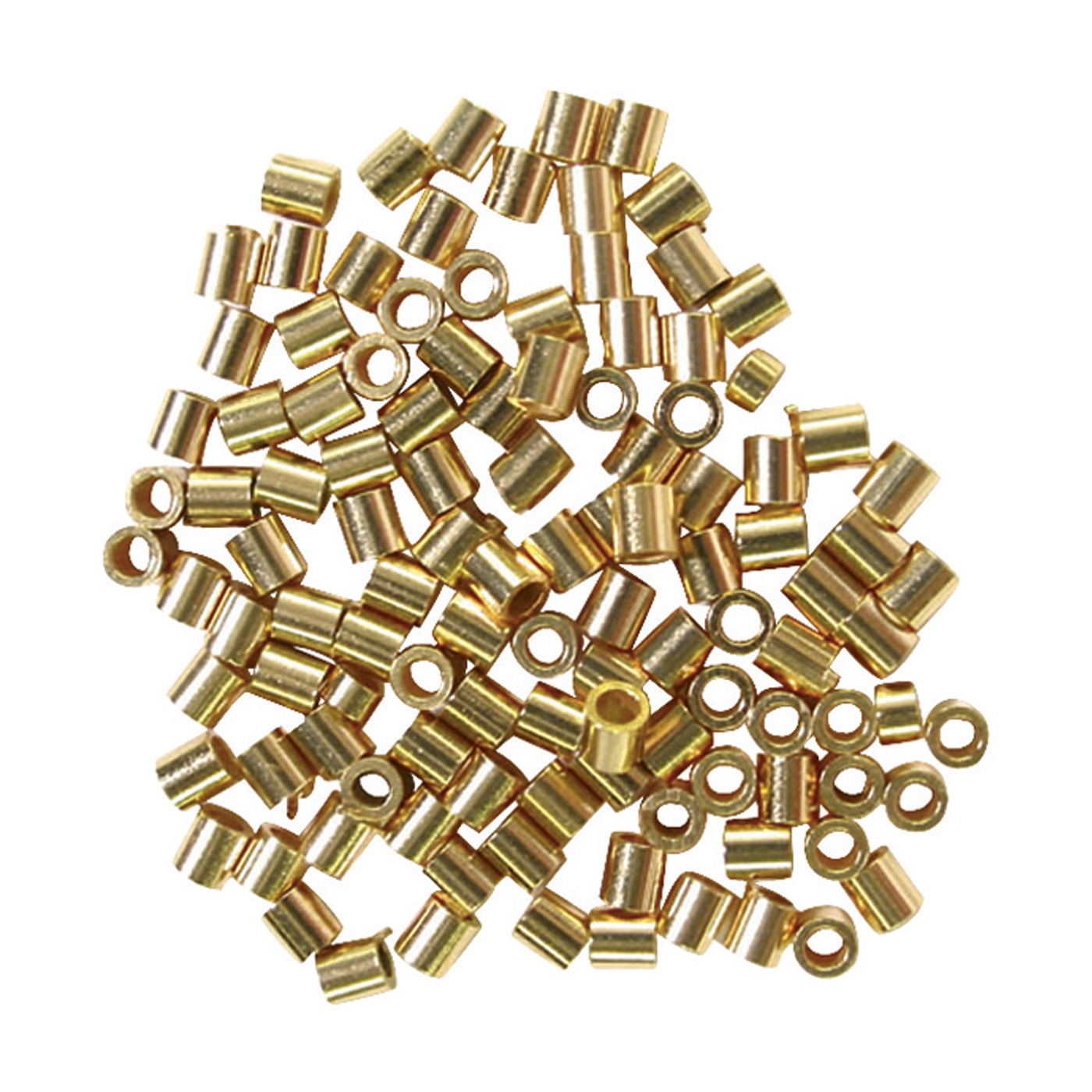 Crimps Crimp Tubes, 925Ag Gold-Plated, ø 2.0/1.0 mm - 100 pieces Crimps Crimp Tubes, 925Ag Gold-Plated, ø 2.0/1.0 mm - 100 pieces