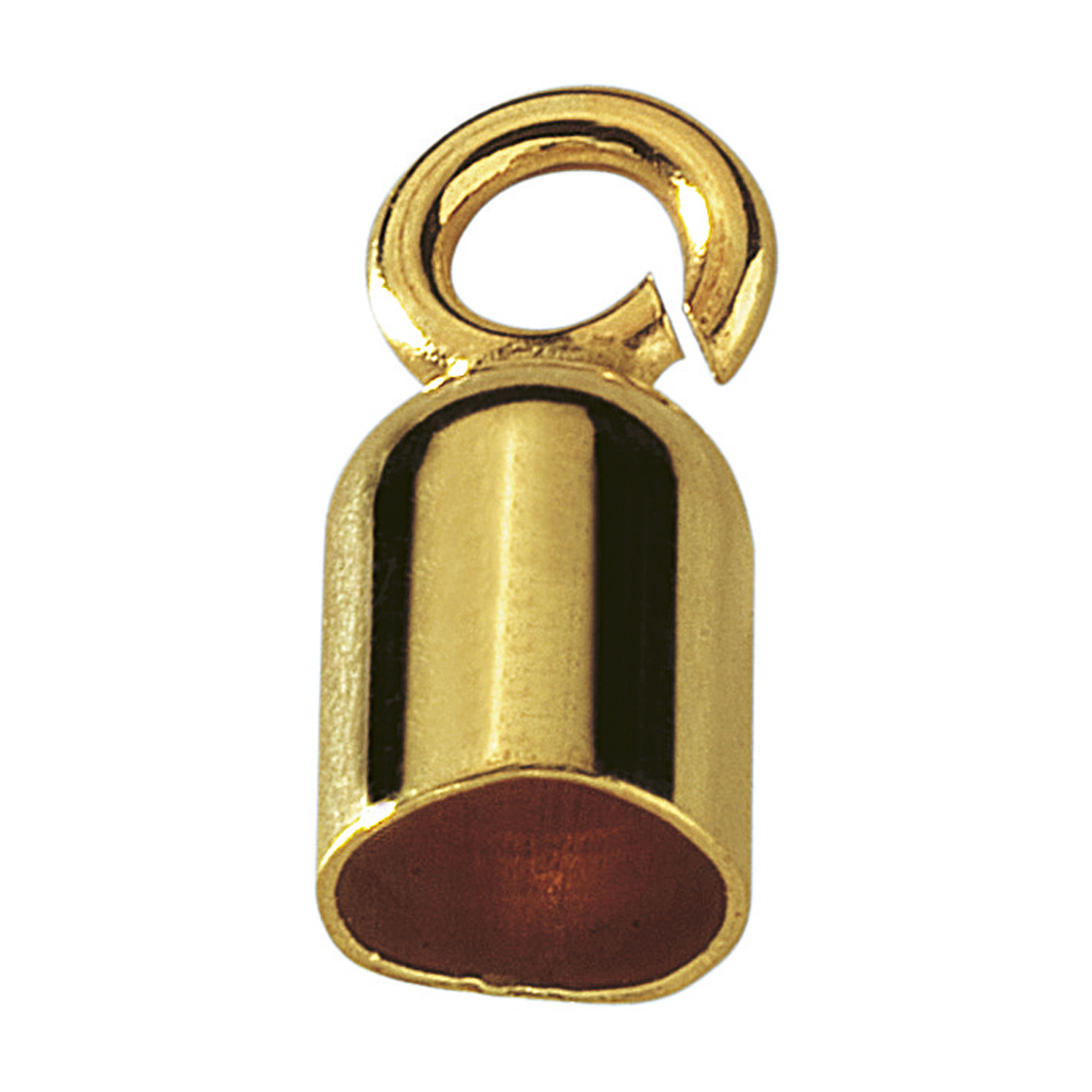 End Cap, Cylinder, Rolled Gold, ø 3 mm, Small Lug - 1 piece