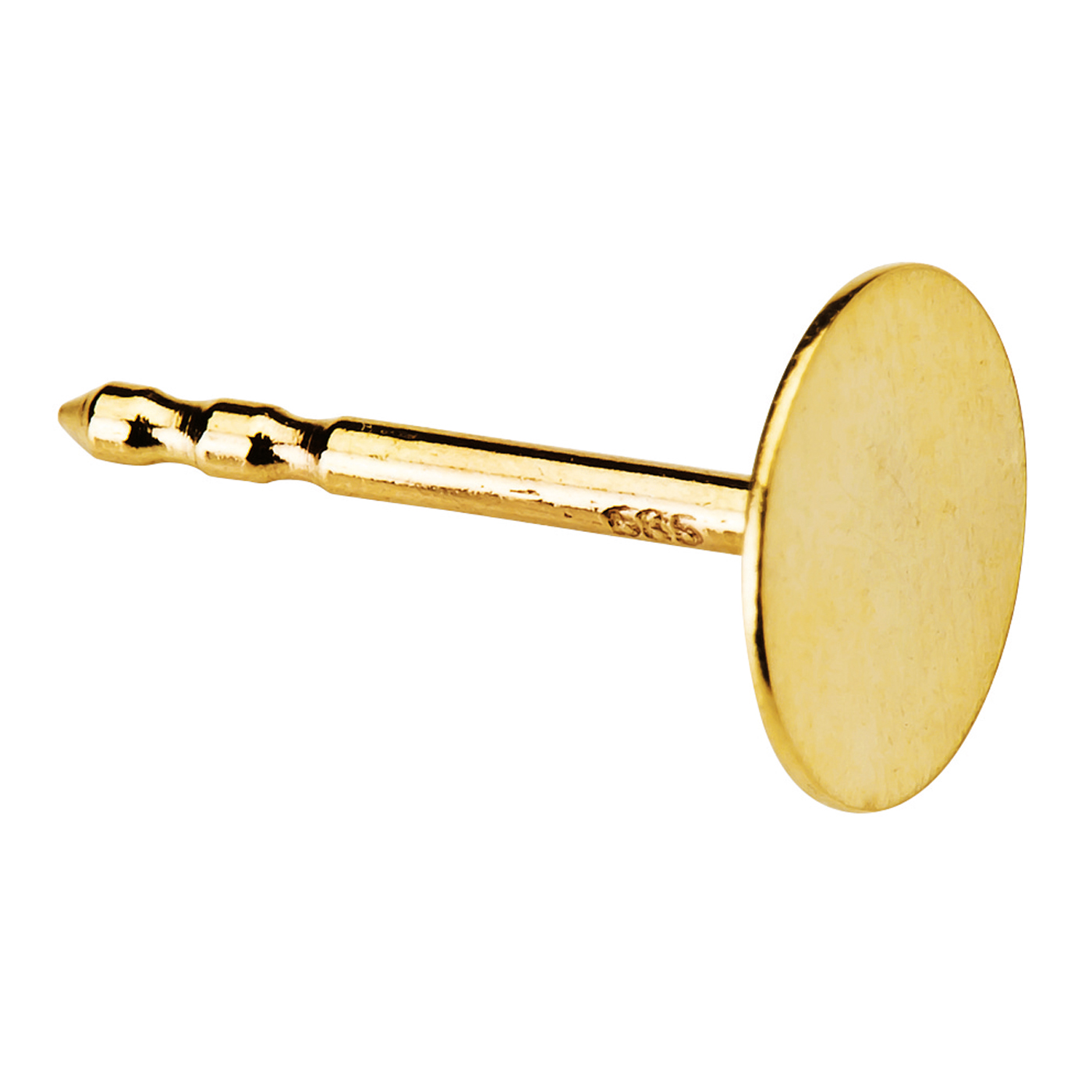 Ear Stud, 585G, ø 6 mm, with Plate - 1 piece