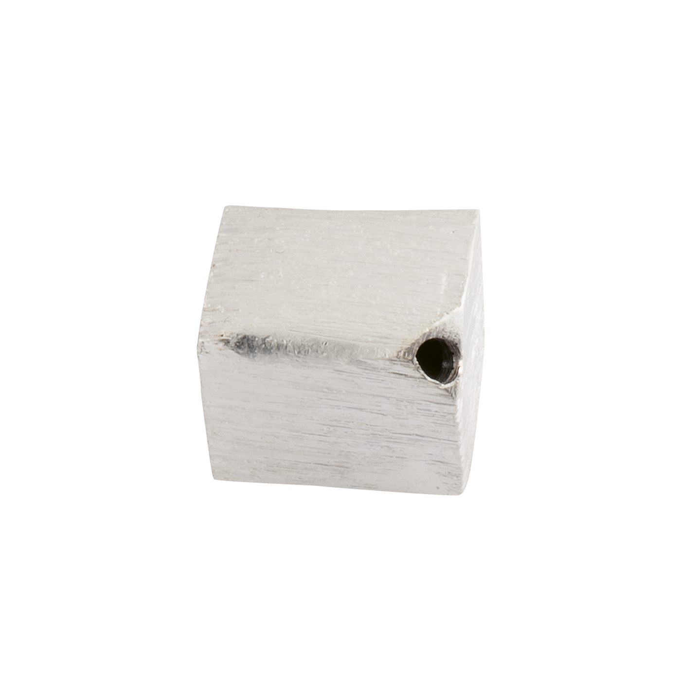 Intermediate Piece, Qube, 925Ag, 10 mm, Pierced Diagonally - 1 piece