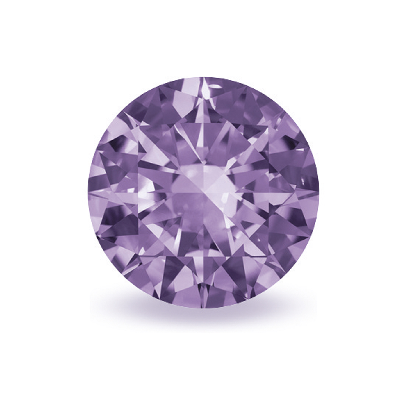 Zirkonia, rund, facettiert, amethyst, ø 1 mm - 1 Stück