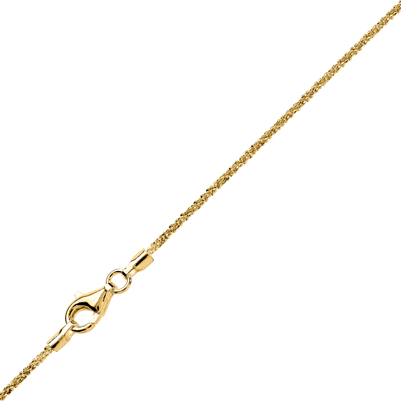 Criss-Cross Kette, 925 Ag vergoldet, 1,00 mm, 42 cm - 1 Stück Criss-Cross Kette, 925 Ag vergoldet, 1,00 mm, 42 cm - 1 Stück
