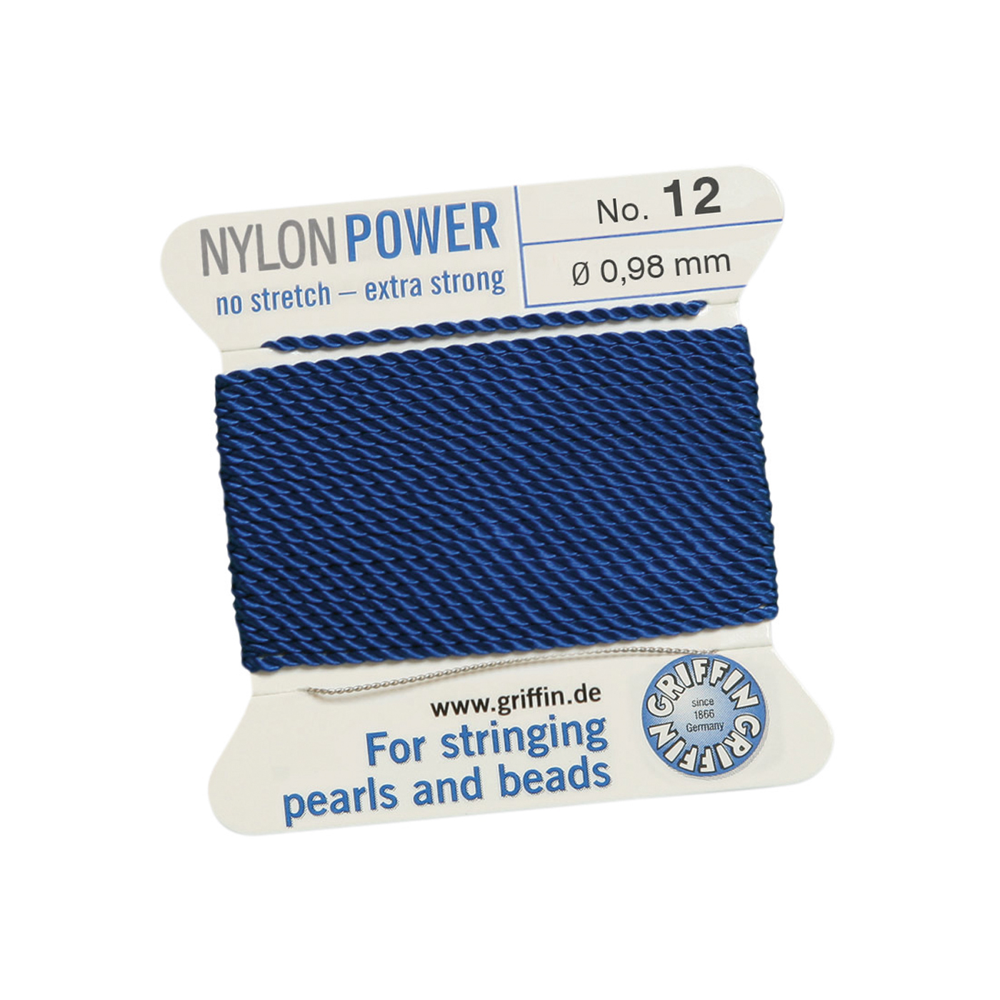 Bead Cord NylonPower Perlseide, dunkelblau, Nr. 12 - 2 m