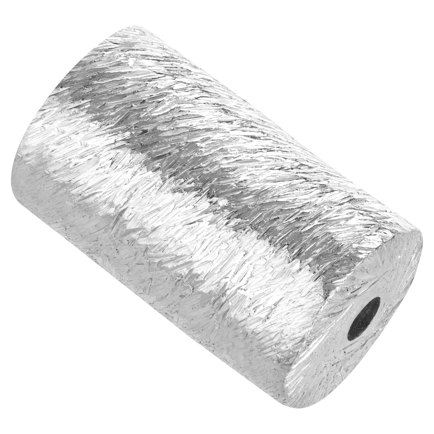 Zwischenteil, Walze, 925 Ag, ø 5 x 8,5 mm, mattiert - 1 Stück