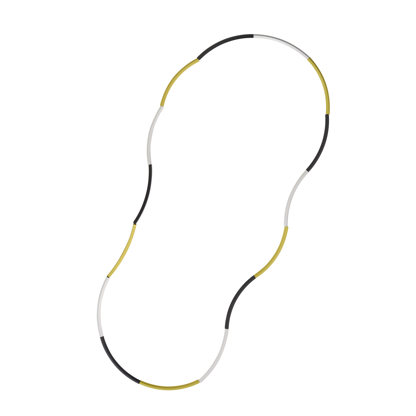 Kette, elox.Alu, 88 cm, silber-lemon-schwarz, Stretch - 1 Stück