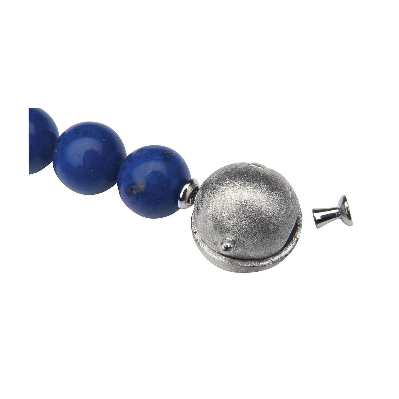 Front Fastening Clasp, Ball, 925Ag, Horizon. Matt,13x14.6 mm - 1 piece