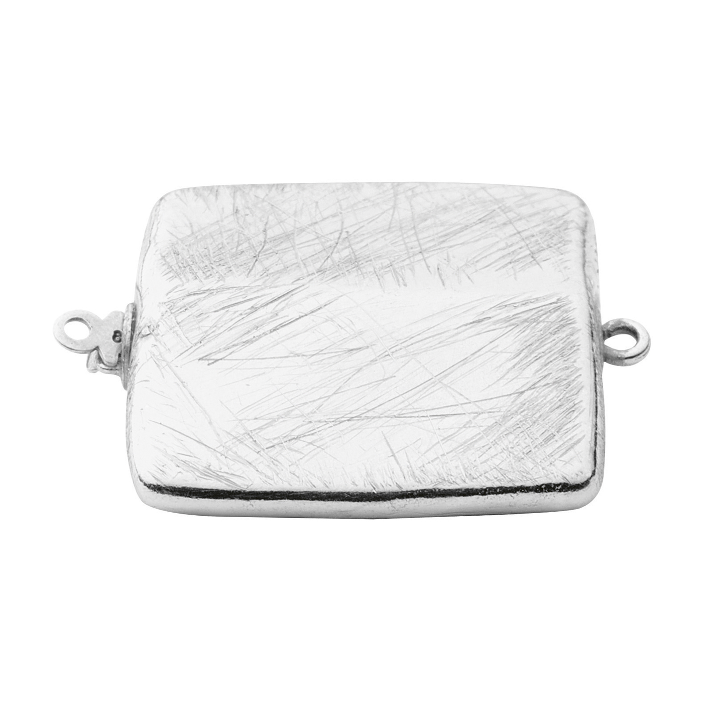 Clasp, Fantasy, 925Ag Rhod.-Plated Ice Matt, 22 x 23 mm - 1 piece