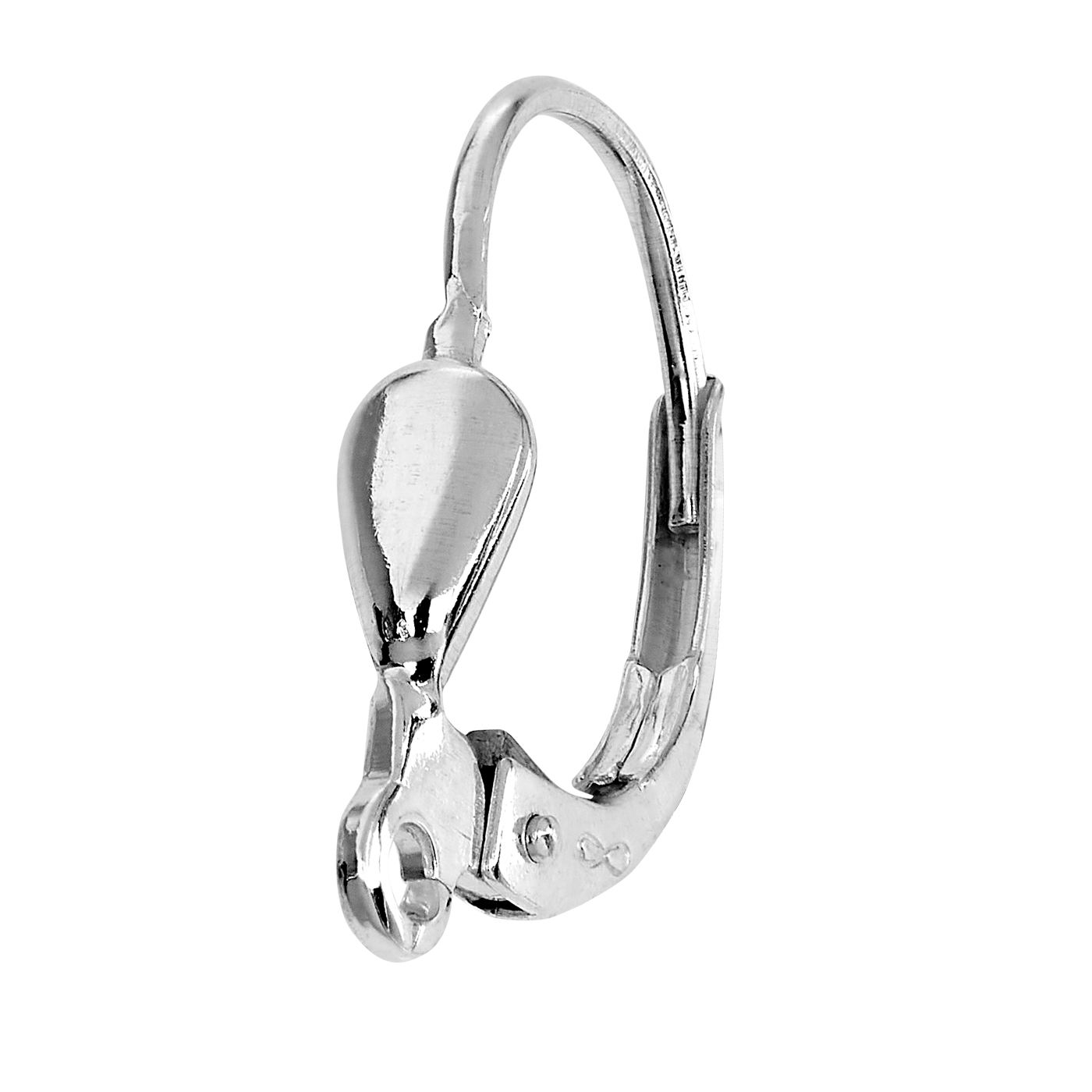 Patentbrisur, 925 Ag, 8,5 x 13,5 mm, Tropfen glatt - 1 Stück