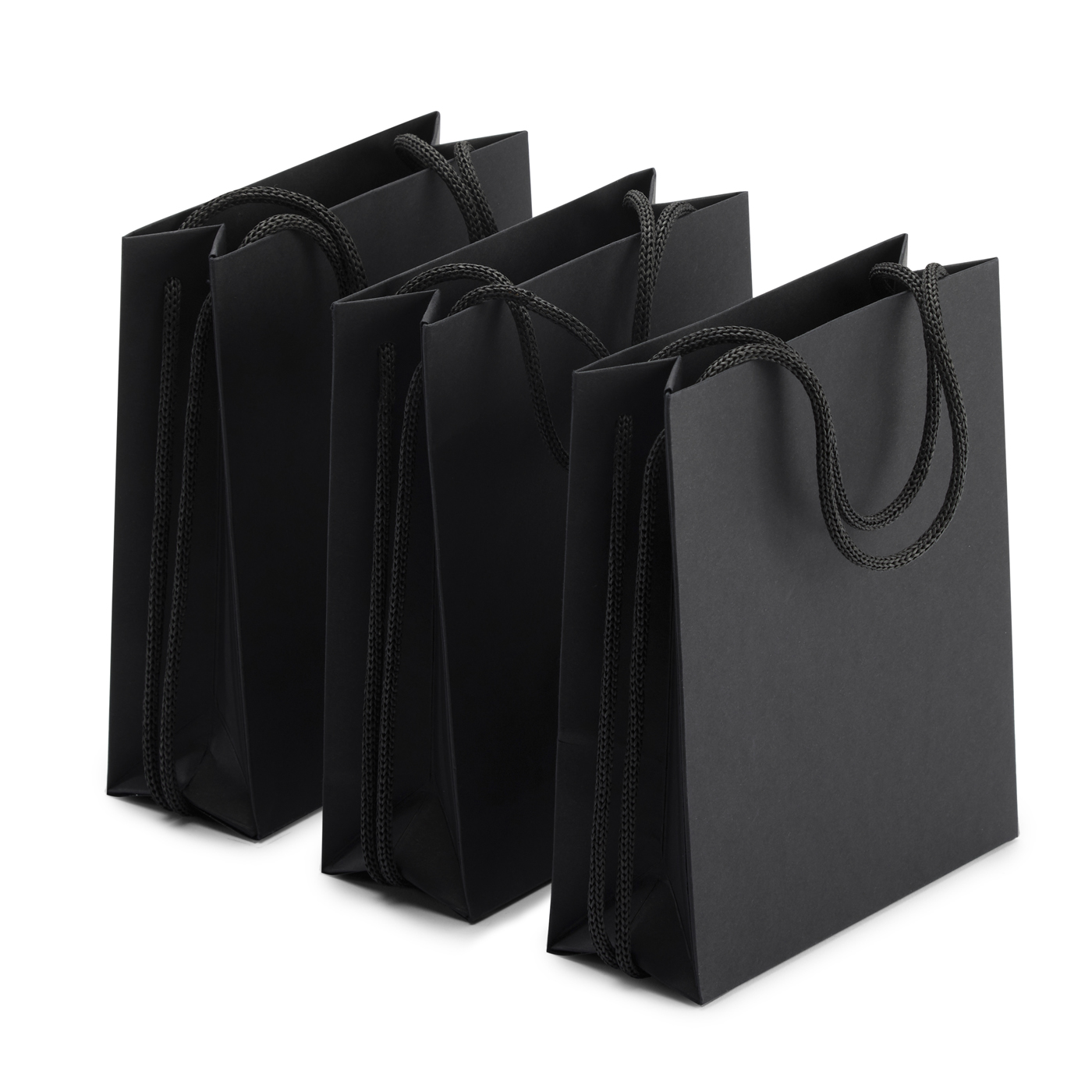 PICA-Design Papiertragetasche, klein, schwarz, 140 x 170 x 60 mm - 3 Stück PICA-Design Papiertragetasche, klein, schwarz, 140 x 170 x 60 mm - 3 Stück