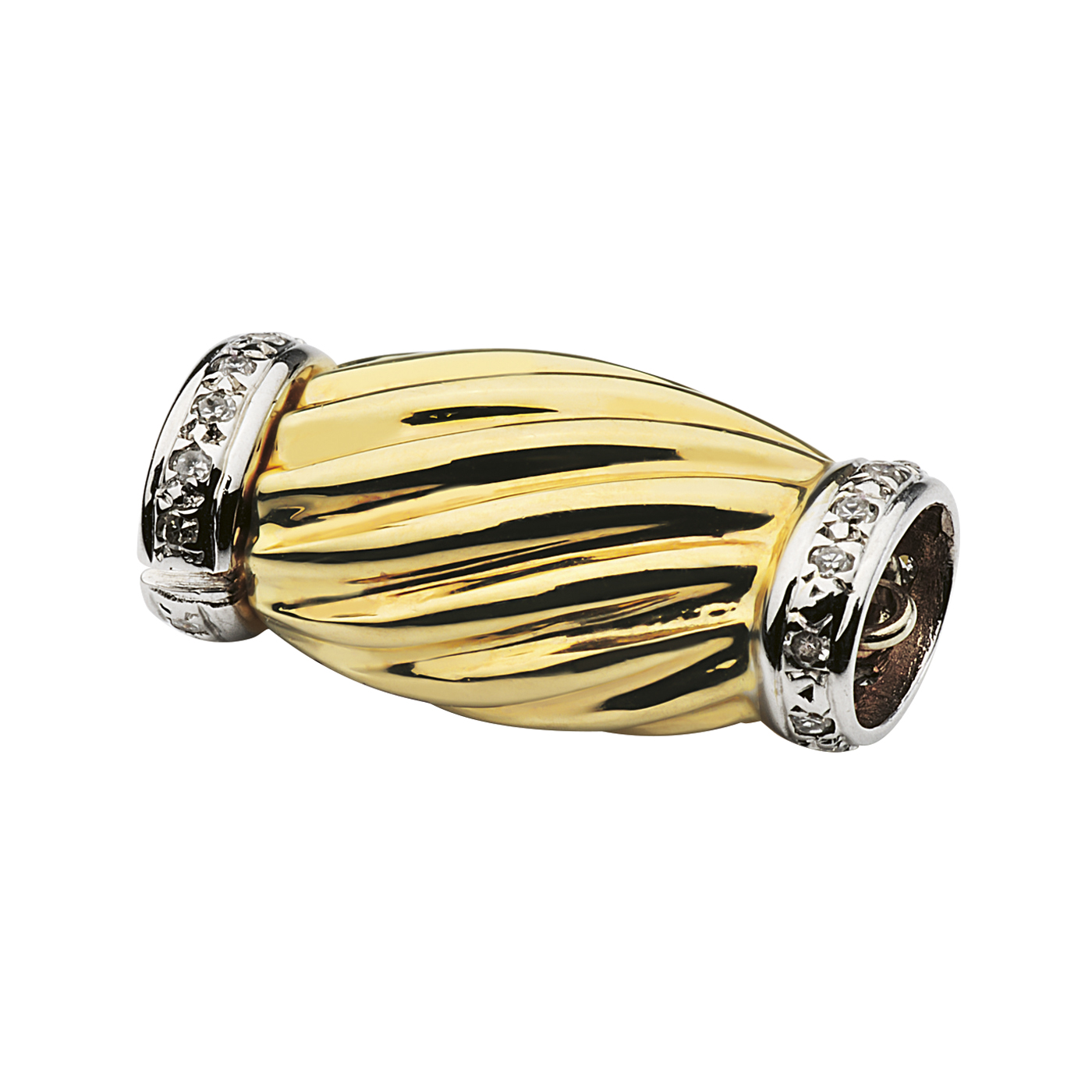 Front Fastening Clasp, Ton, 585G, 10x17mm, with 24 Diamonds - 1 piece