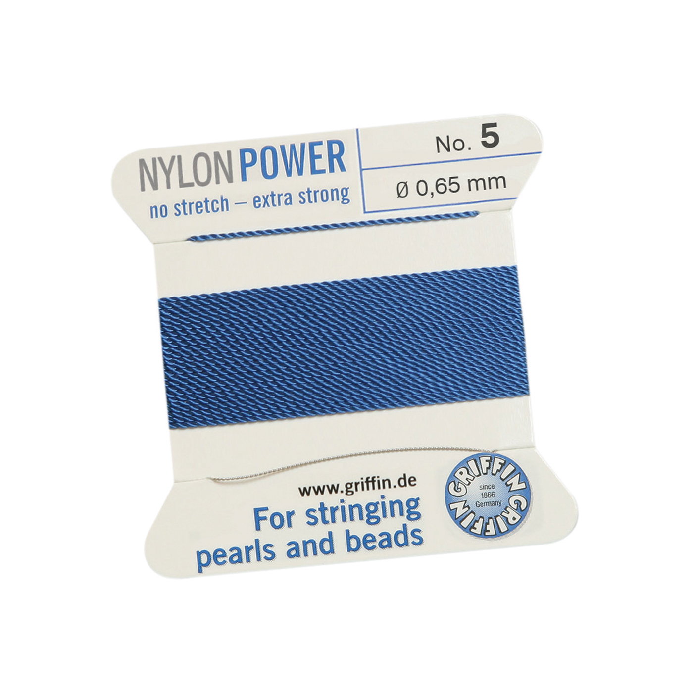 Bead Cord NylonPower Perlseide, blau, Nr. 5 - 2 m