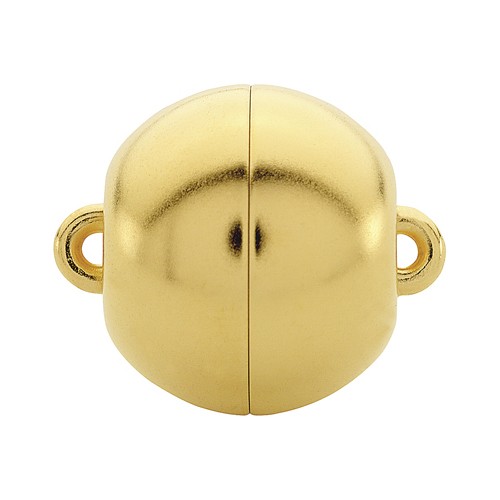 classicLine Magnetic Clasp,Ball,925Ag Gold-Pl.Polished,ø16mm - 1 piece