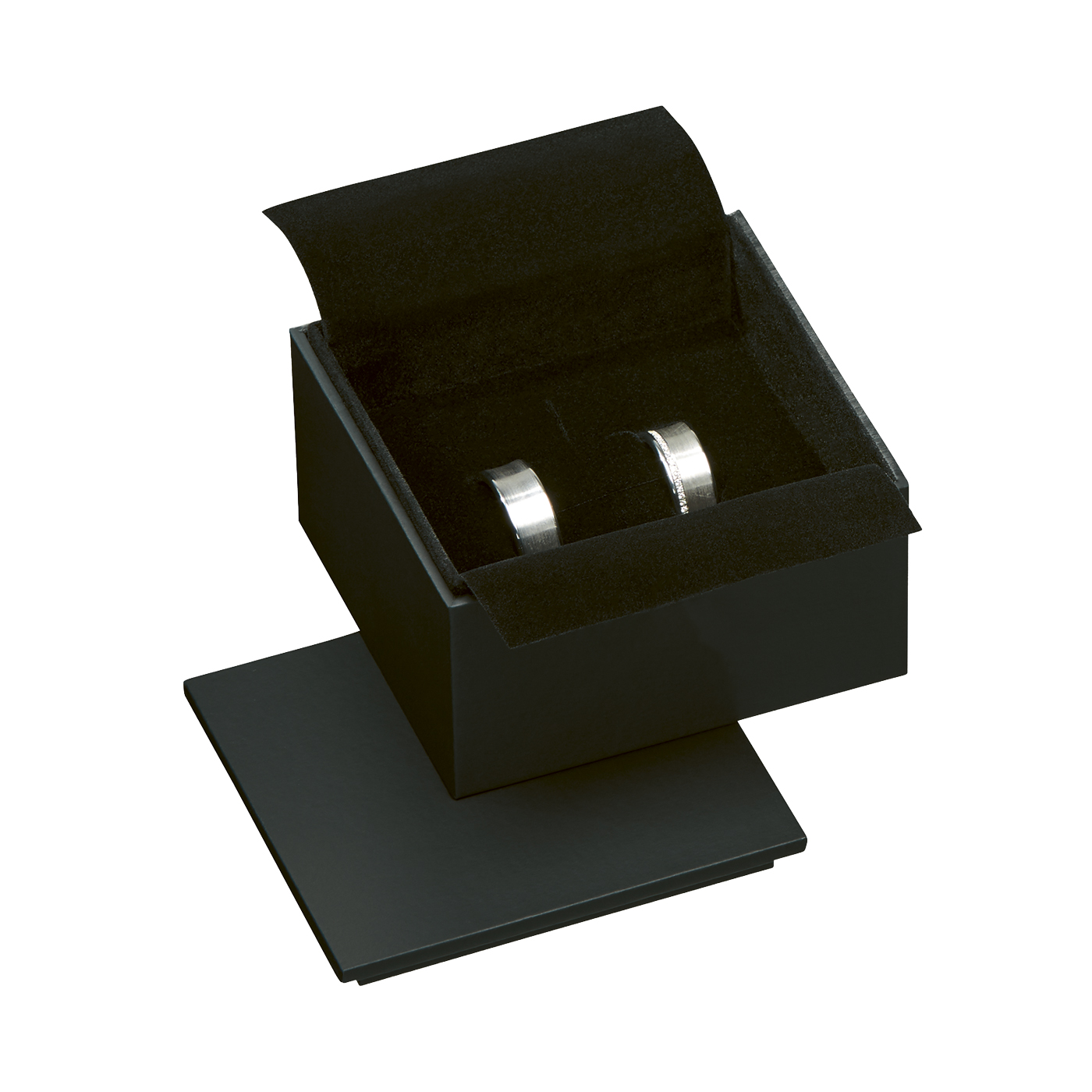 Schmucketui "Pure 341", schwarz, 75 x 69 x 37 mm - 1 Stück Schmucketui "Pure 341", schwarz, 75 x 69 x 37 mm - 1 Stück