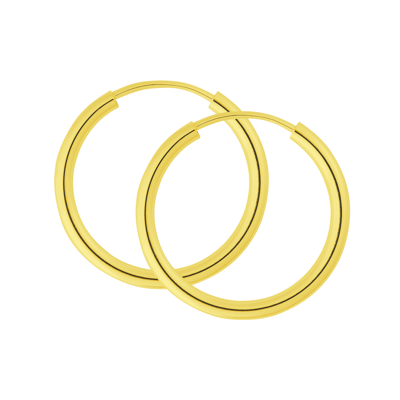 Creoles, 585G, ø 20 mm, Tube 2 mm - 1 pair