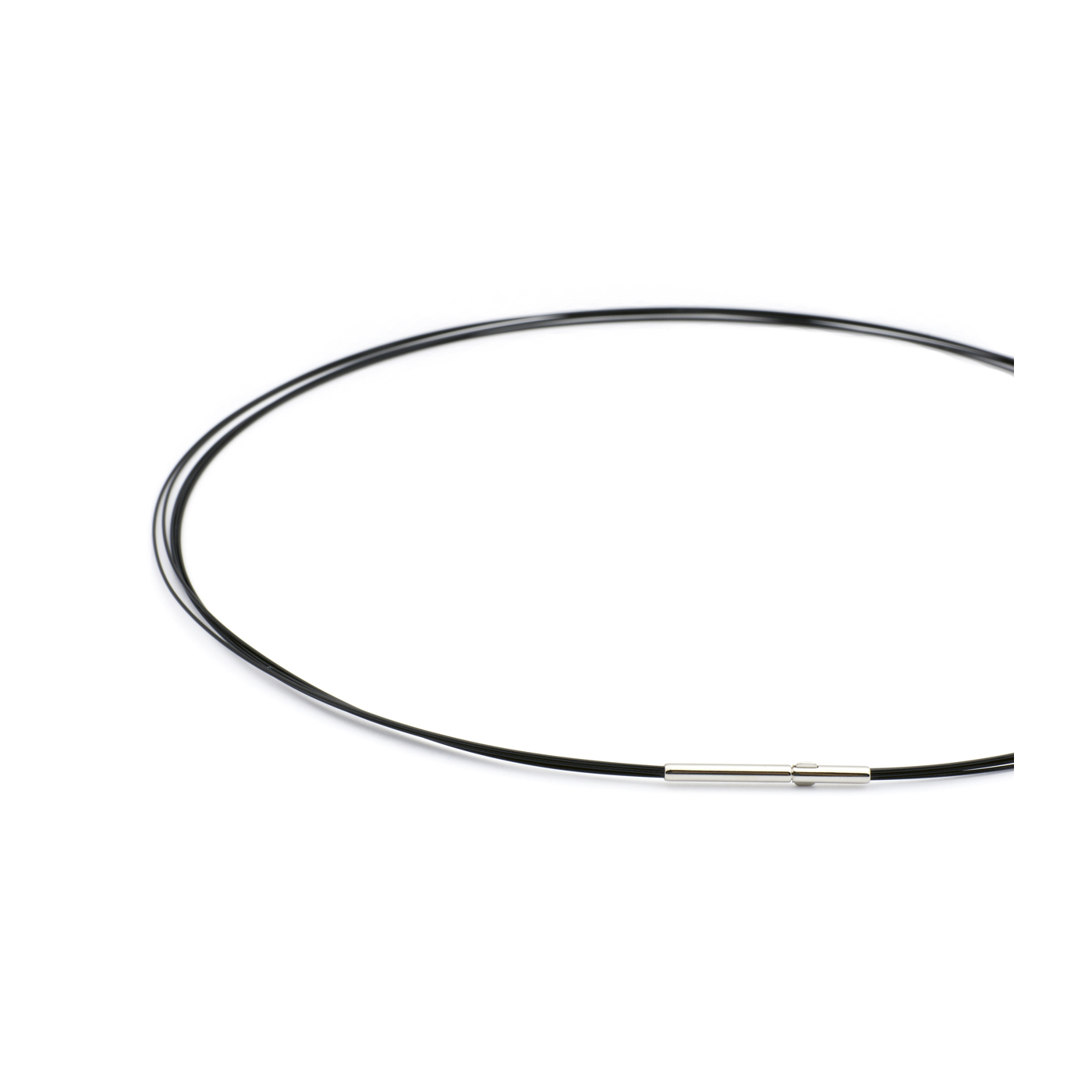 Rope Necklace, Black, 5 Rows, 45 cm - 1 piece