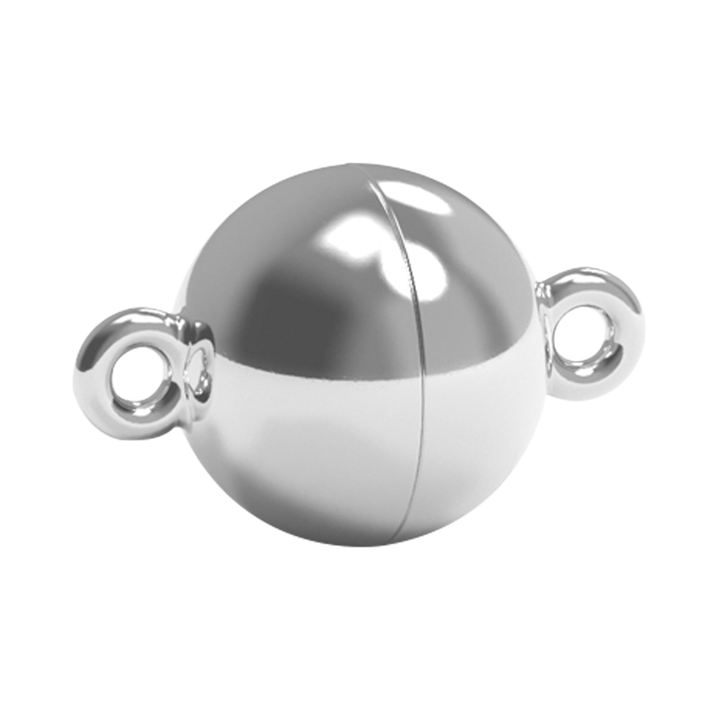 Goldplus Magnetic Clasp, Ball, 750WG Polished, ø 10 mm - 1 piece