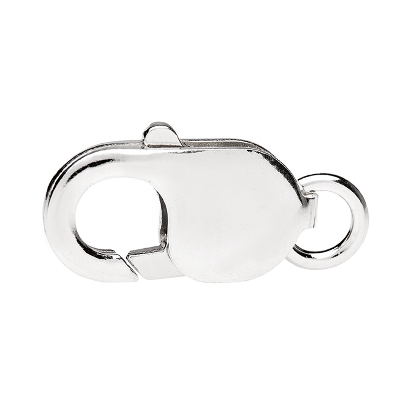 Karabiner, 925 Ag, 10 x 18 mm, mit Ring - 1 Stück