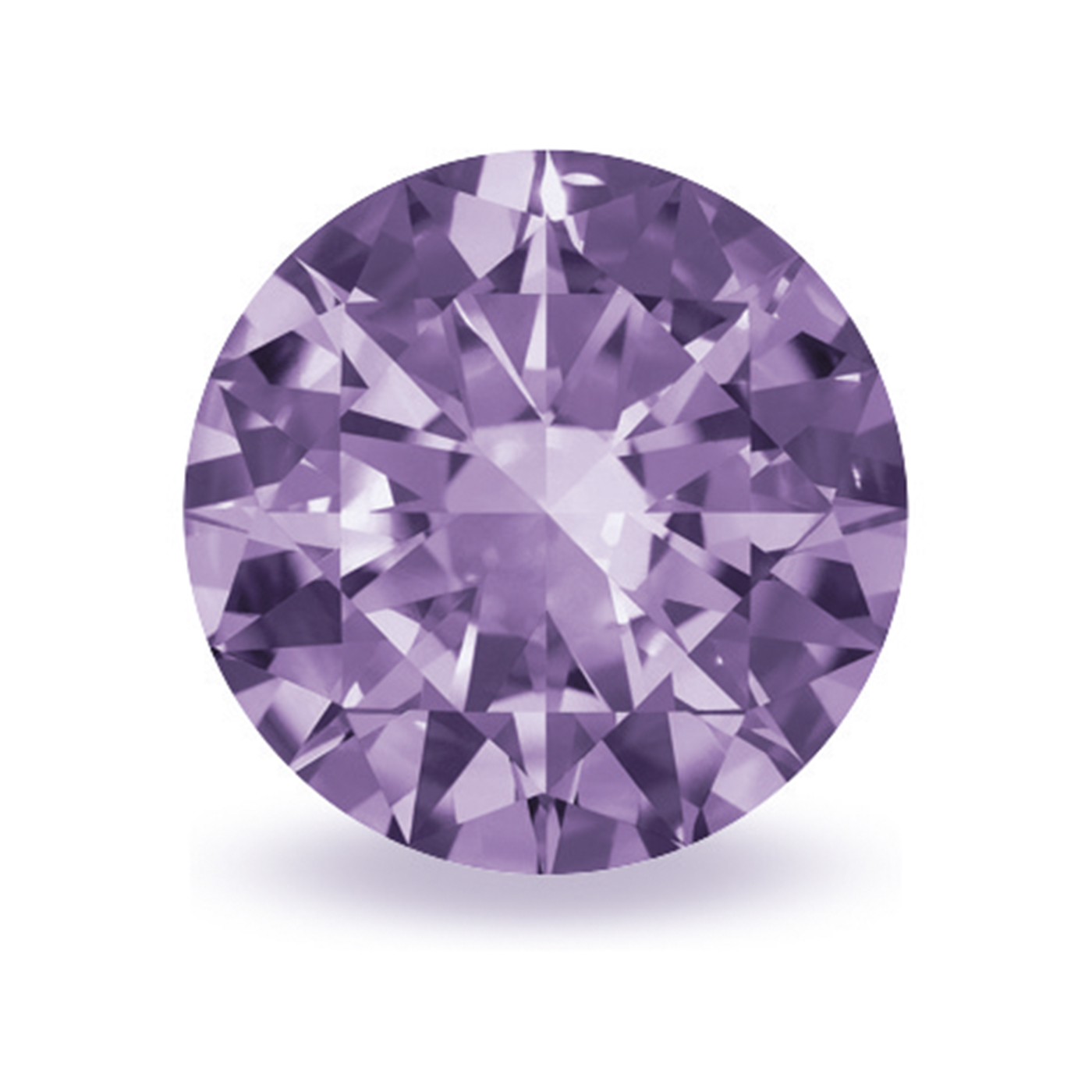 Zirkonia, rund, facettiert, amethyst, ø 5,5 mm - 1 Stück Zirkonia, rund, facettiert, amethyst, ø 5,5 mm - 1 Stück