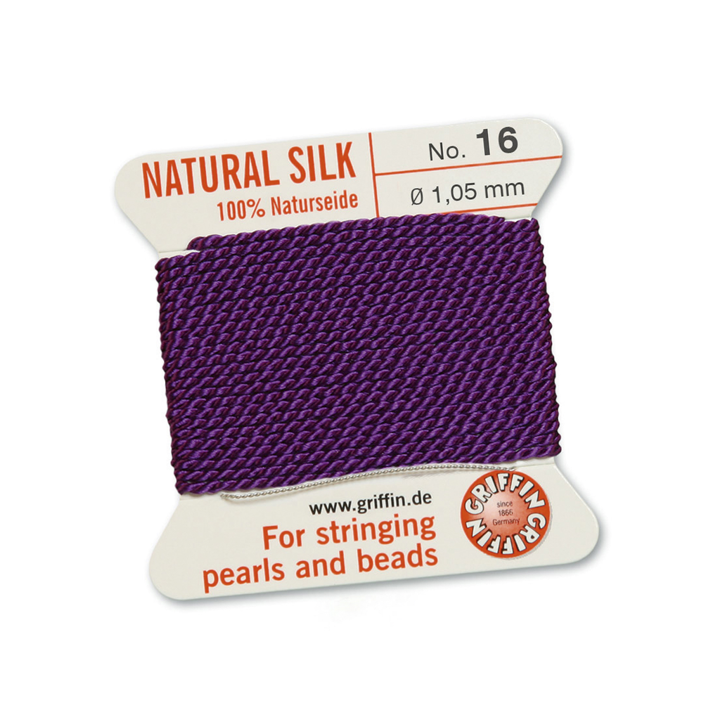 Bead Cord 100% Natur-Perlseide, amethyst, Nr. 16 - 2 m