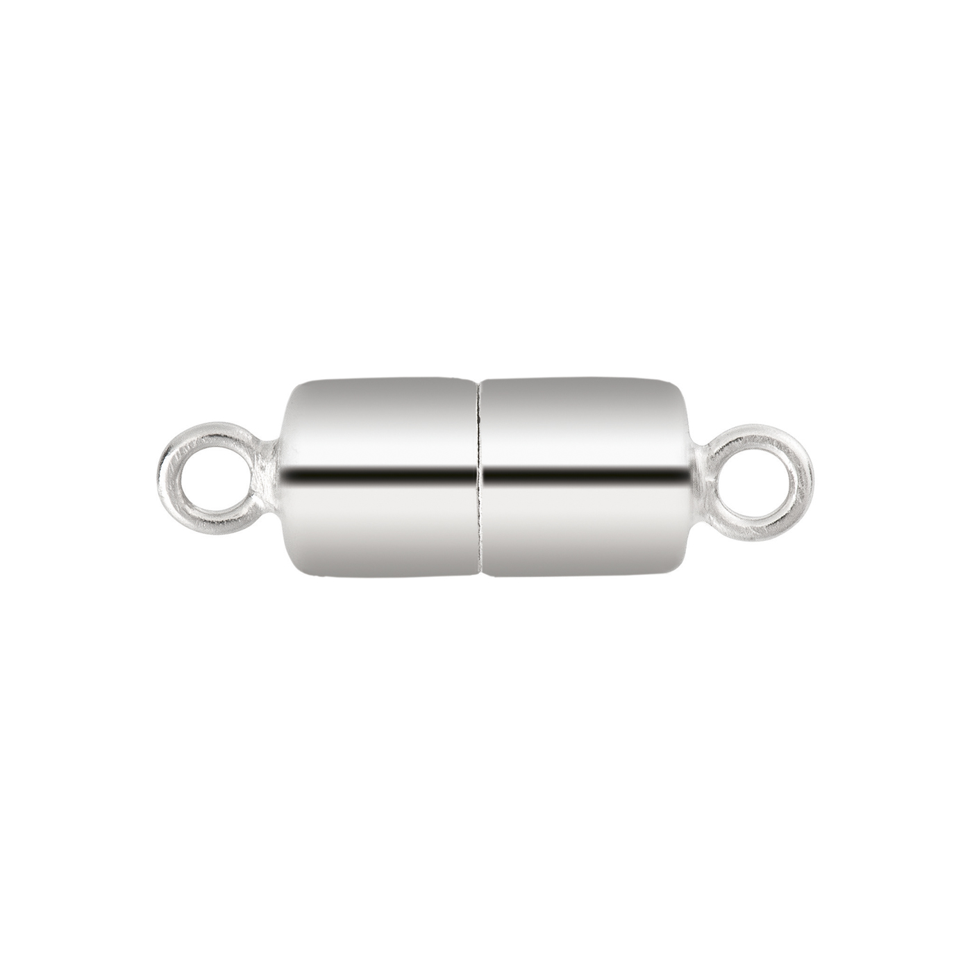 Magnetic Clasp, Cylinder, 925Ag Rhod.-Plated, Polished,ø 8mm - 1 piece