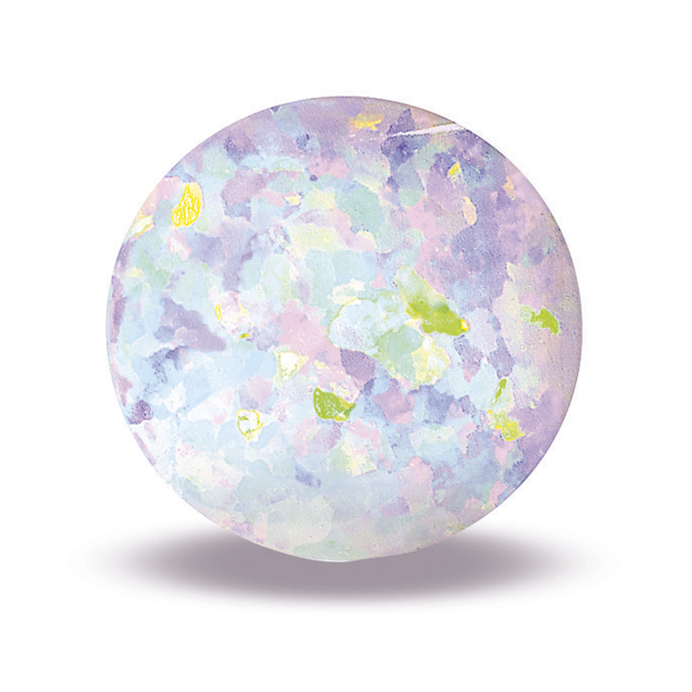 Opal Imitation, White, Round Cabochon, ø 8.00 mm - 1 piece