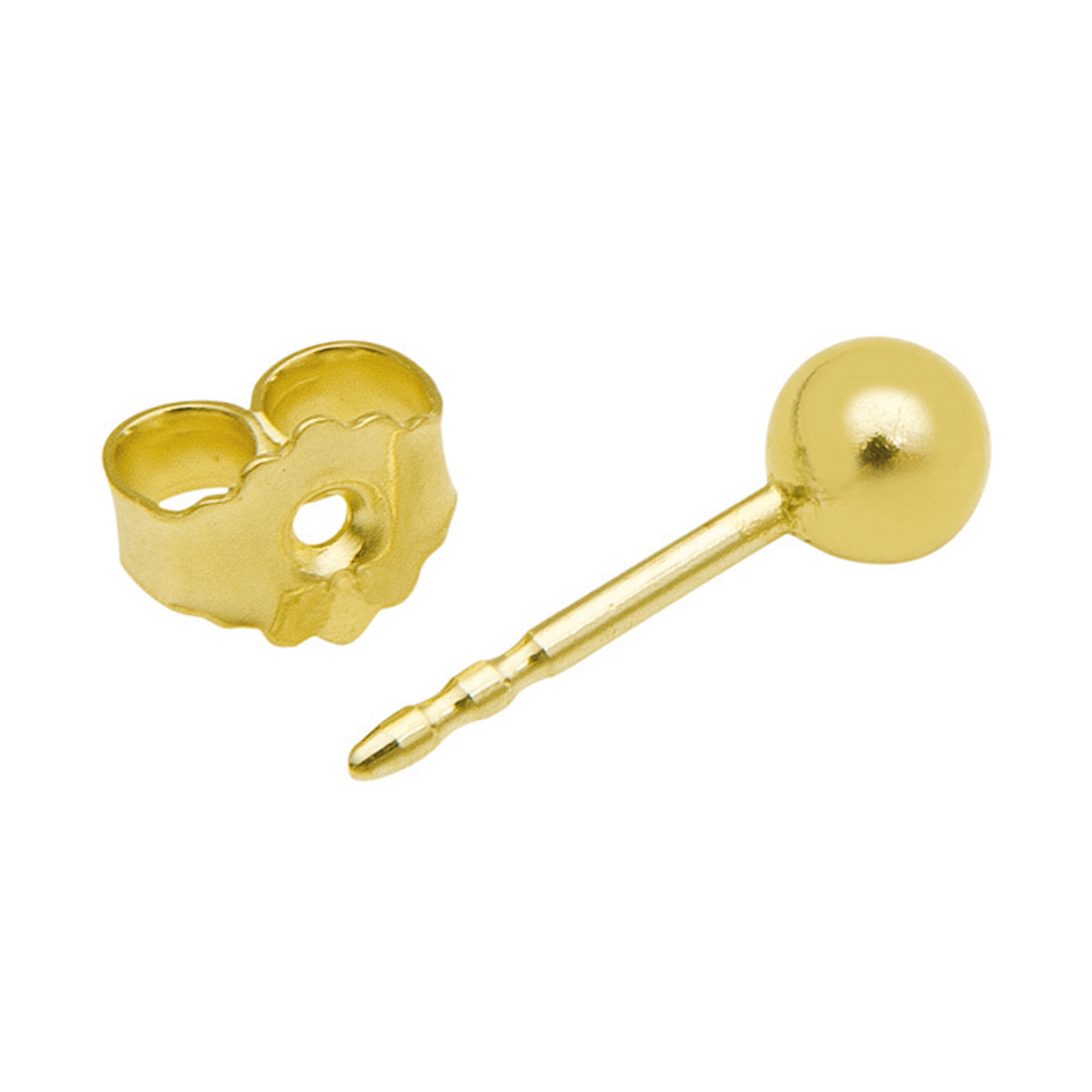 Kugelohrstecker, 333 G, ø 3 mm, mit Ohrmutter - 1 Stück