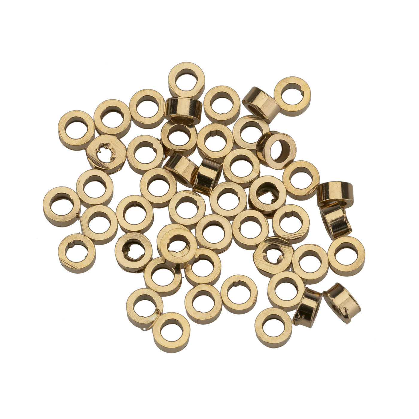 Quetschröhrchen, 925 Ag vergoldet, ø 2 / 1,2 mm, Länge 1 mm - 100 Stück