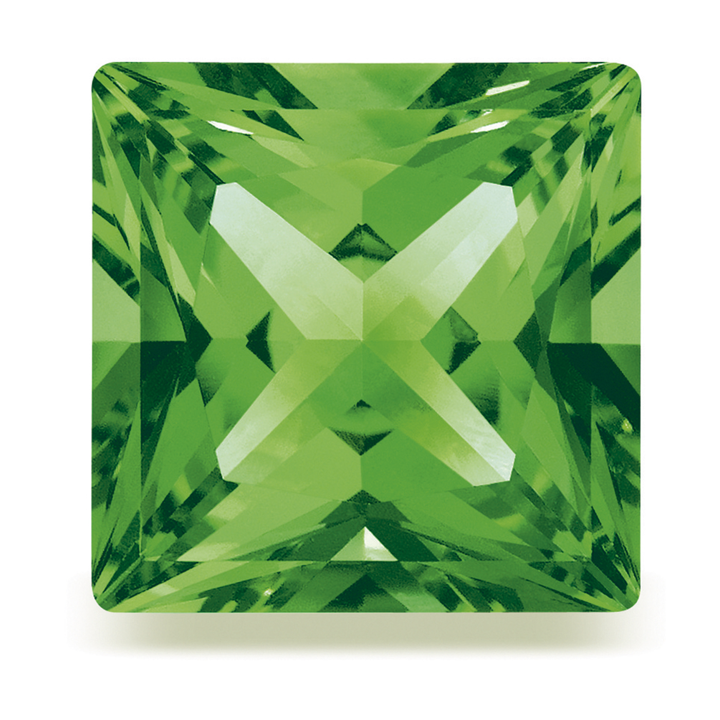 Alpinit, Synthetic, Carré, Green, Faceted, 3.00 x 3.00 mm - 1 piece