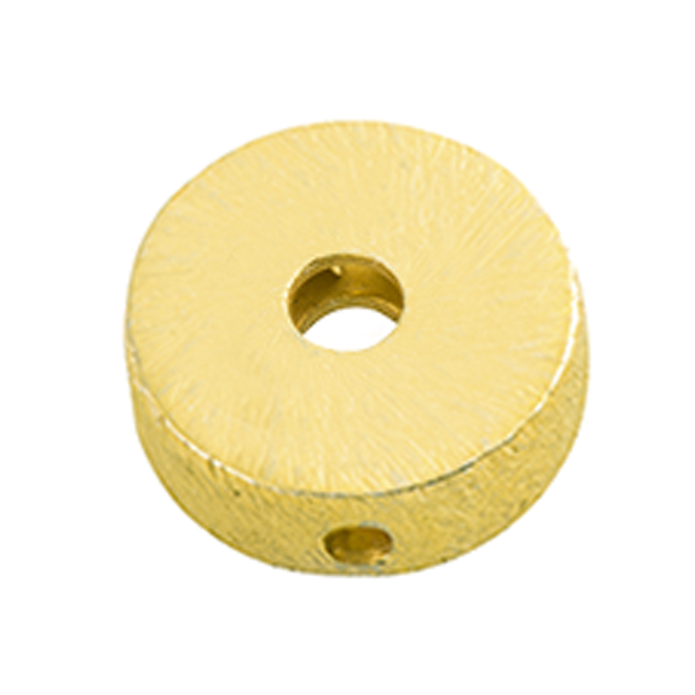Wheel, 925Ag Gold-Plated, ø 12x3 mm,Drilled Longitudin.,Matt - 1 piece