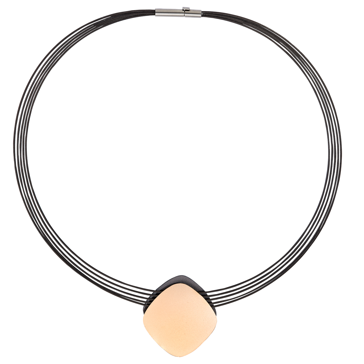 Collier, ES-Spiral mit CV, 5-rhg, 45 cm, elox. Scheiben - 1 Stück