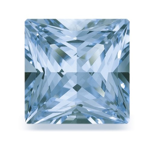 Swarovski Spinell, synth., carré, facettiert, aquamarin, 4 x 4 mm - 1 Stück