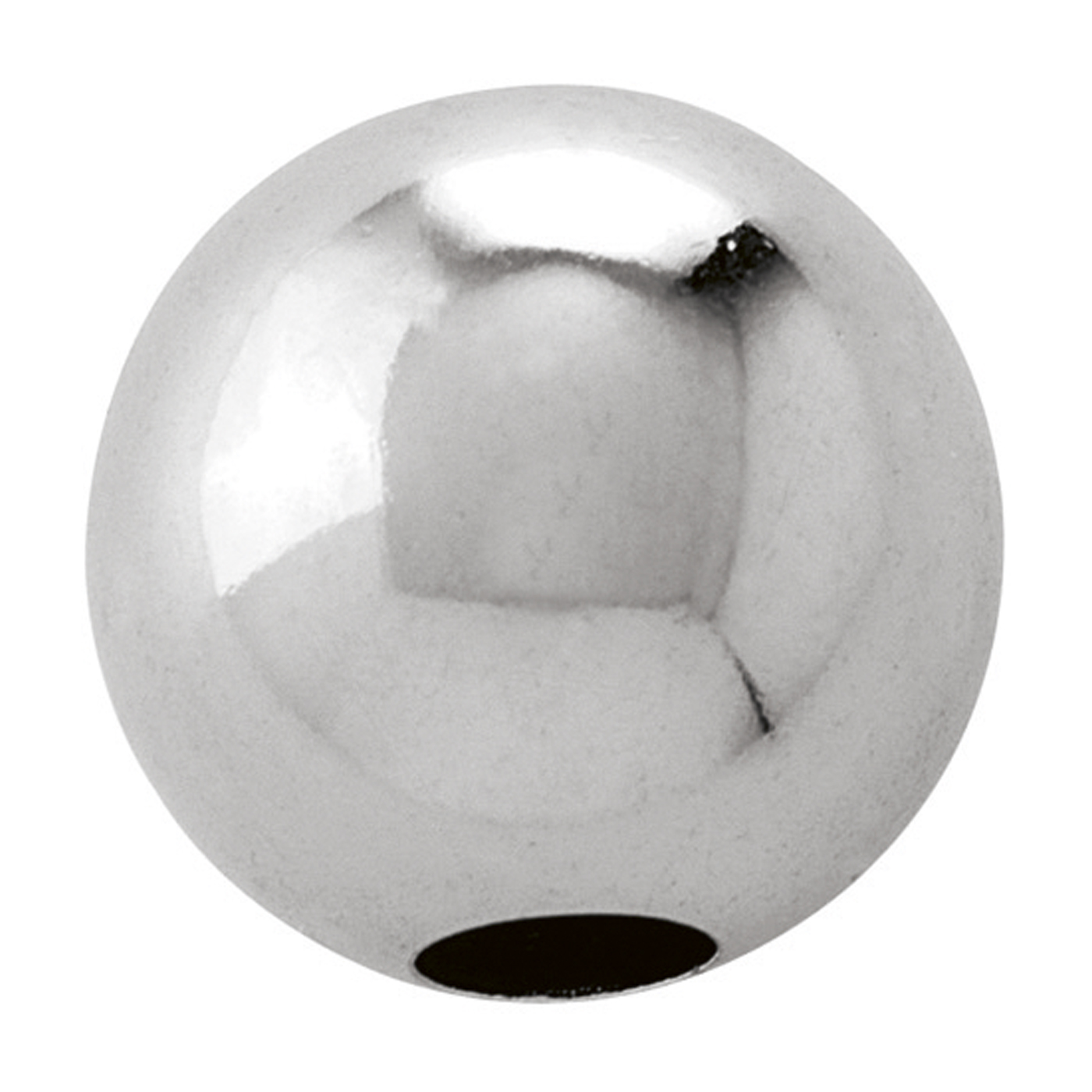 2-Hole Ball, 925Ag Polished, ø 10 mm - 1 piece