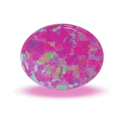 Opal-Imitation, oval, Cabochon, pink, 8 x 6 mm - 1 Stück