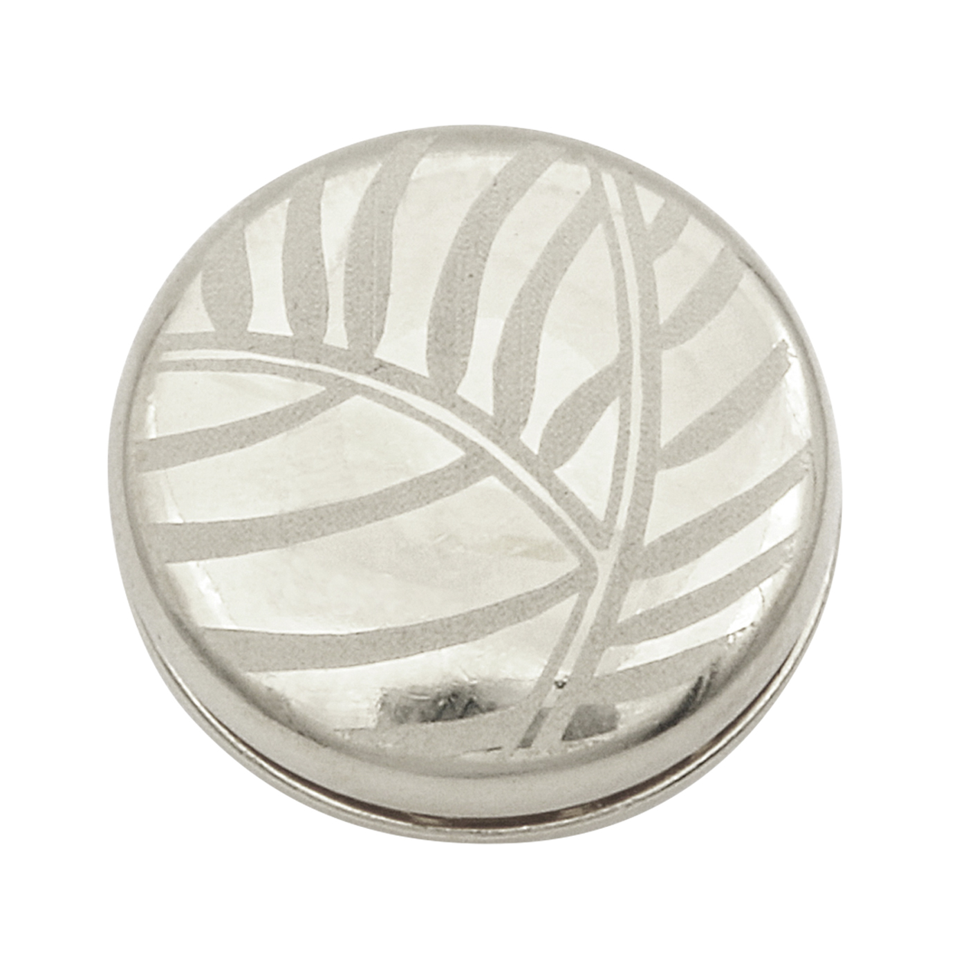 Langer Magnetschließen Magnetschließe "Leaf", 925 Ag rhod., Linse, ø 16 mm, pol. - 1 Stück Langer Magnetschließen Magnetschließe "Leaf", 925 Ag rhod., Linse, ø 16 mm, pol. - 1 Stück