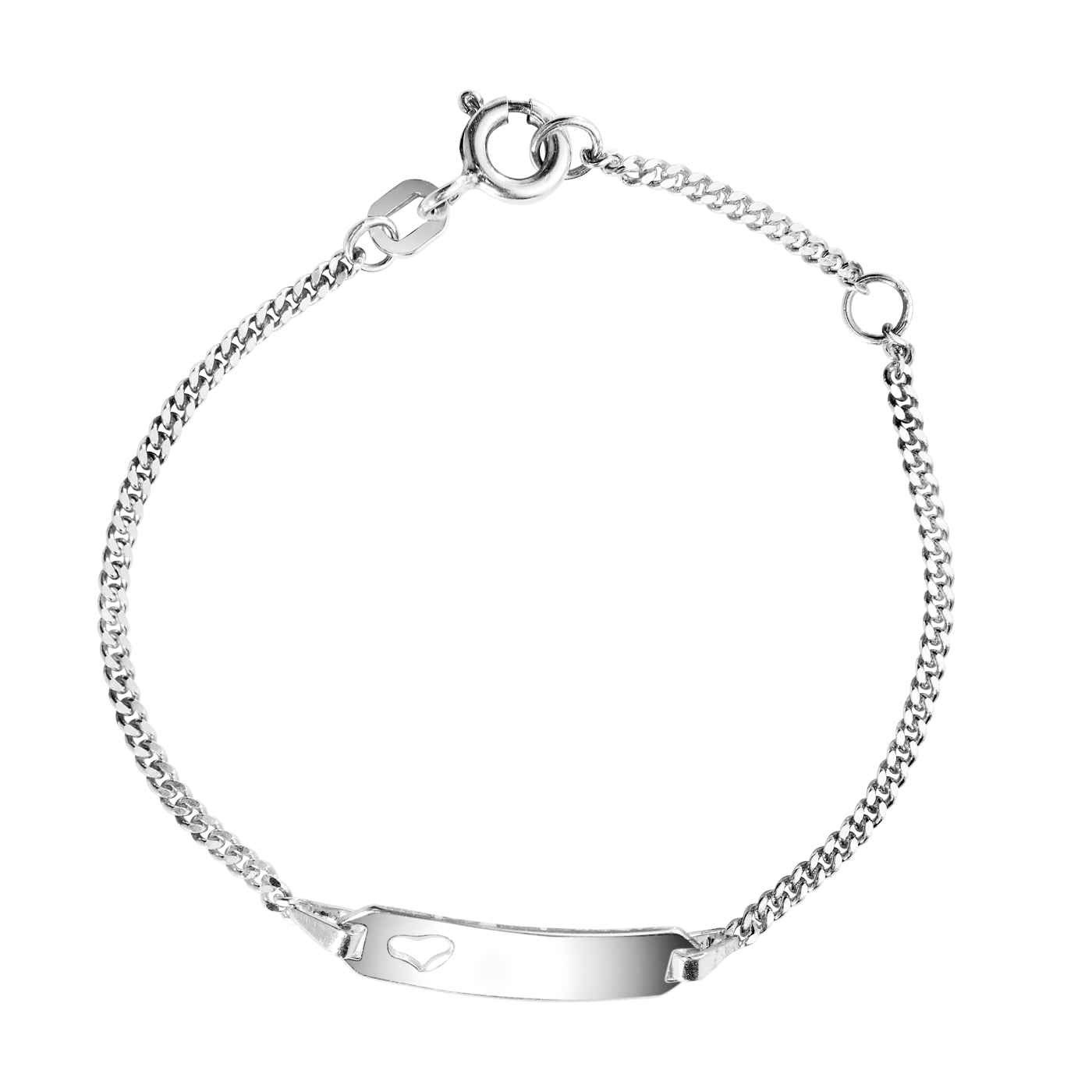 ID-Armband, 925 Ag, Panzer, Herz ausgestanzt, 12-14 cm - 1 Stück ID-Armband, 925 Ag, Panzer, Herz ausgestanzt, 12-14 cm - 1 Stück