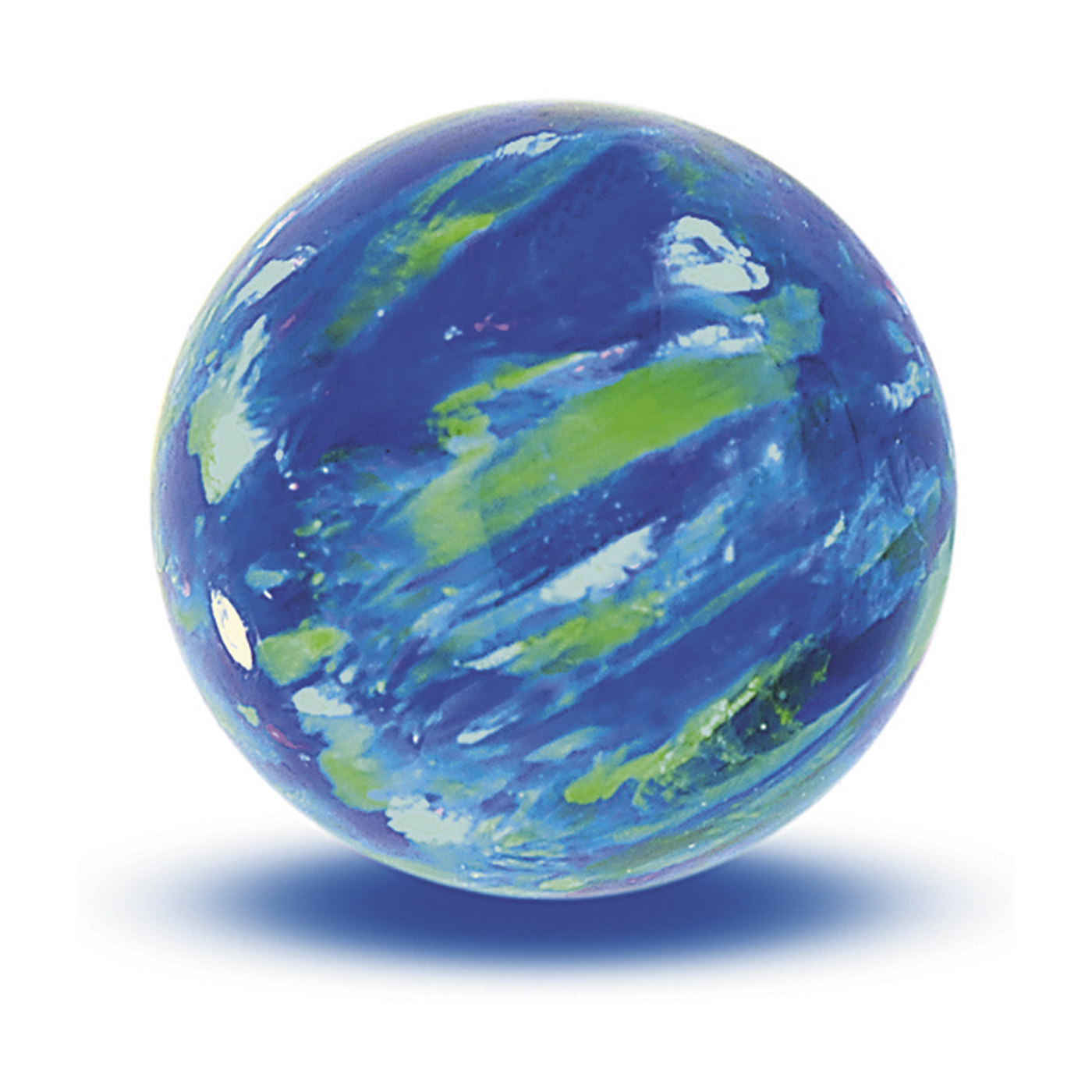 Opal Imitation Ball, Cyan, ø 12 mm, Drilled Through - 1 piece