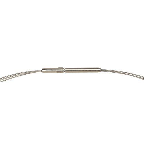 Spiral Necklace, 750WG, ø 0.5 mm, Clip Closure, 45 cm - 1 piece