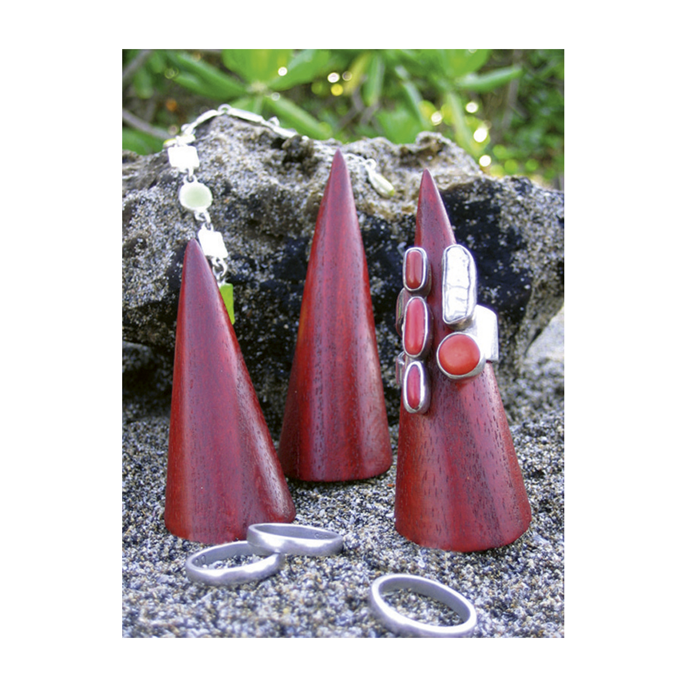 Ring Holder Cone, Oblique, Red - 1 set Ring Holder Cone, Oblique, Red - 1 set