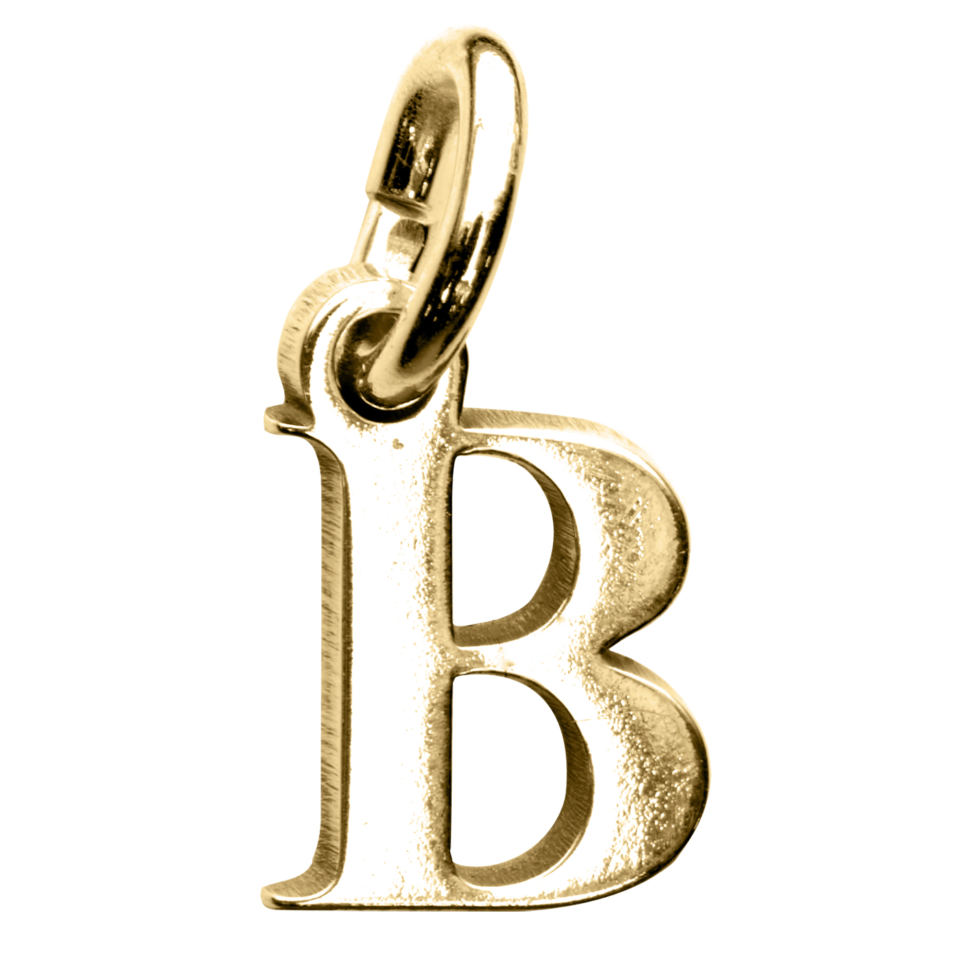Buchstabe B, 925 Ag vergoldet, 7 mm, mit Öse - 1 Stück