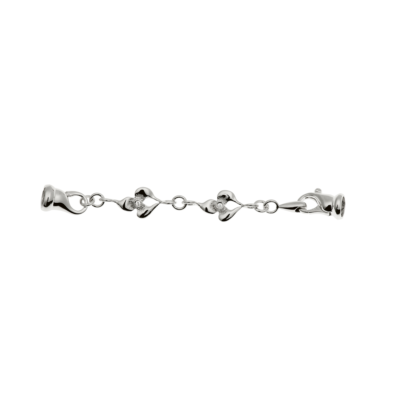 Elongation Chain, 925Ag Rhodium-Plated, 77 mm, Floral - 1 piece