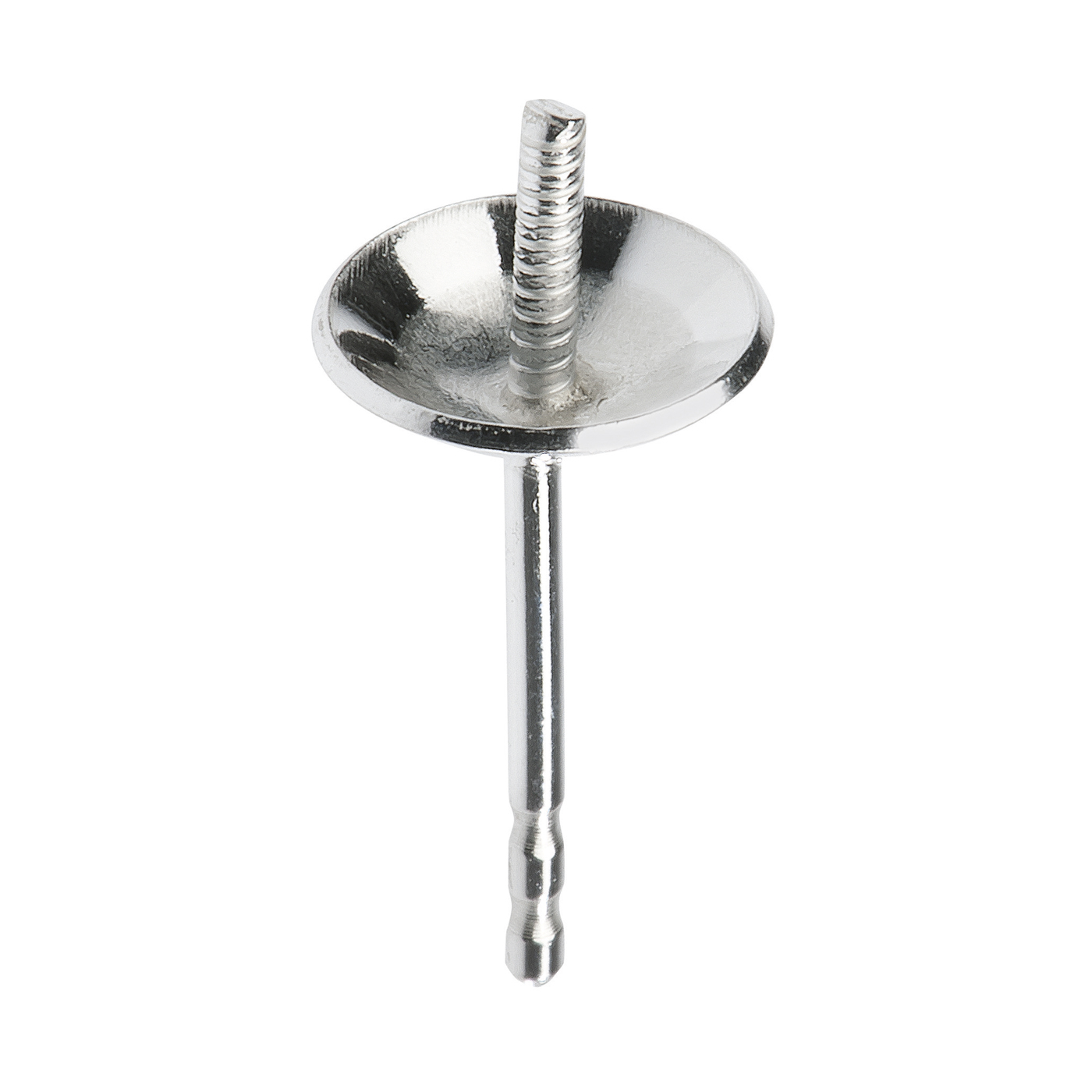 Ear Stud, 925Ag, ø 7 mm, with Pearl Cup Smooth - 1 piece