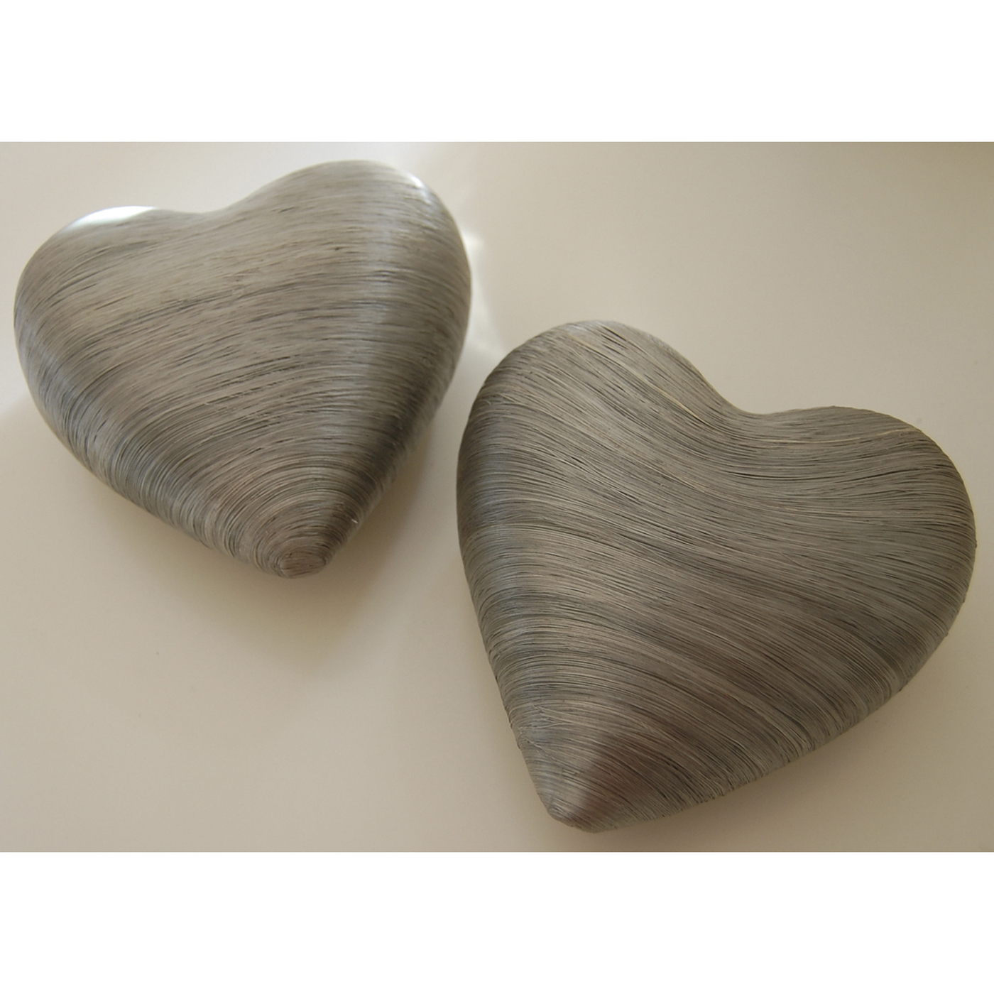 Deko-Herzen, silber/grau, 160 mm - 3 Stück