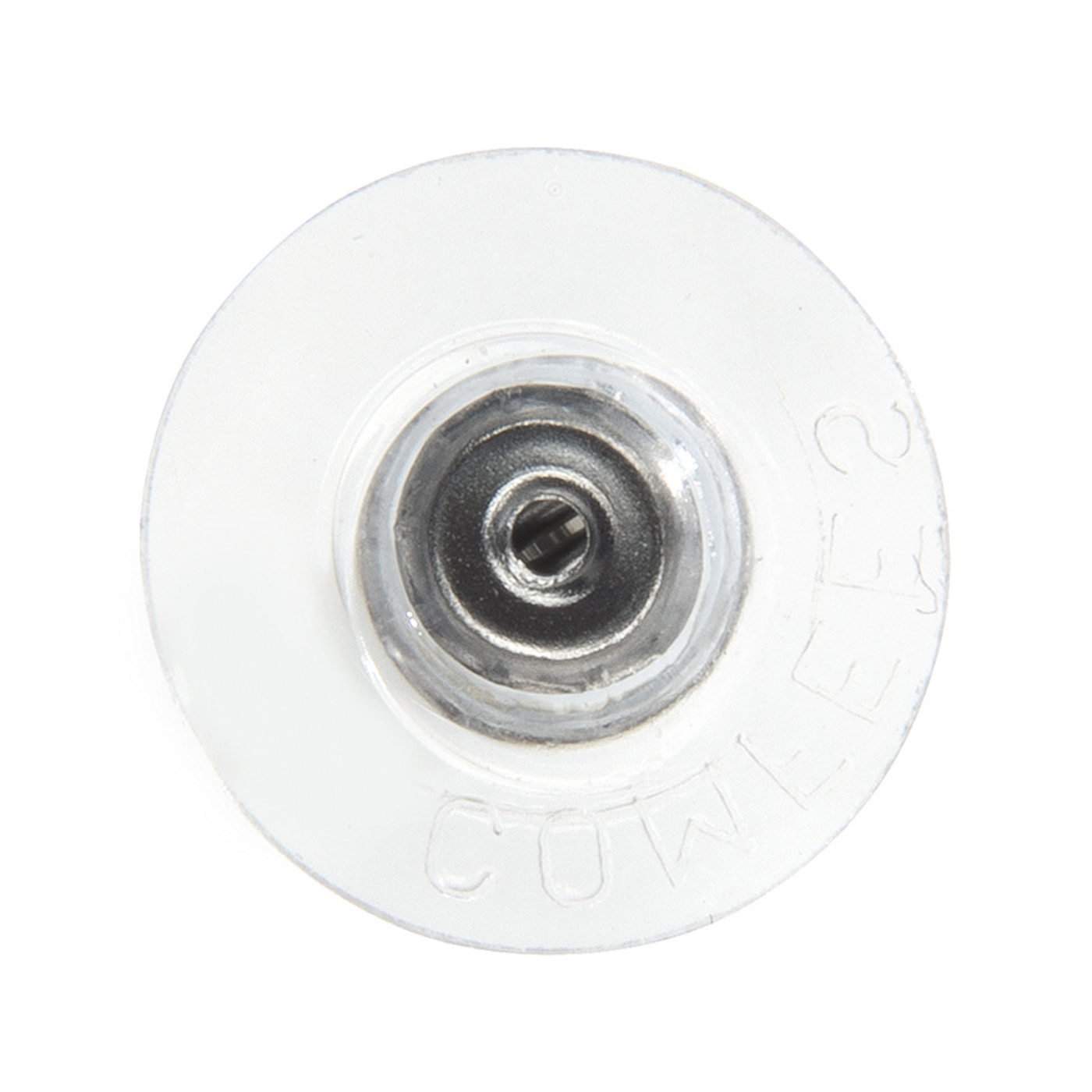 Ear Disc, Transparent, Metal Nut White, External ø 12 mm - 6 pieces