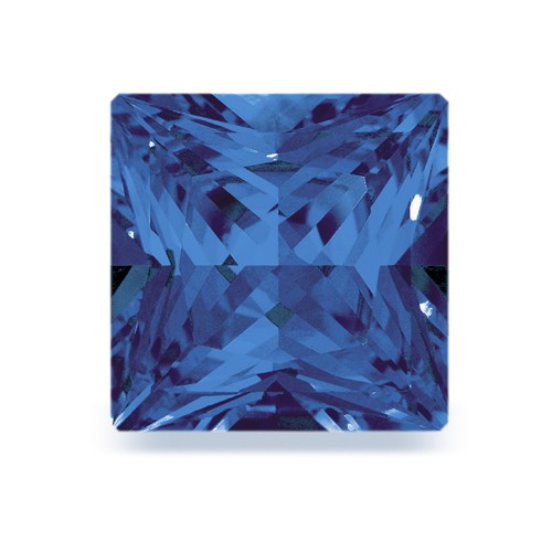 Spinel, Synthetic, Carré, Bright Blue, Faceted,4.00 x 4.00mm - 1 piece