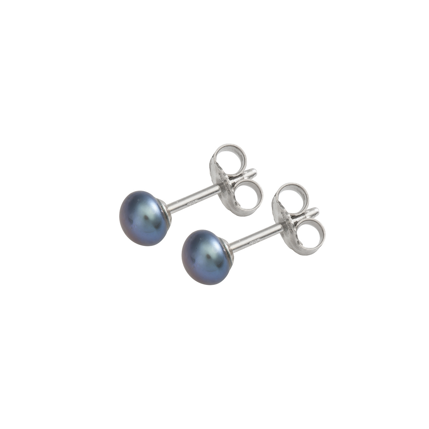 Earrings Freshwater Pearls Peacock, 925Ag, Pearl-ø 5-6 mm - 1 pair