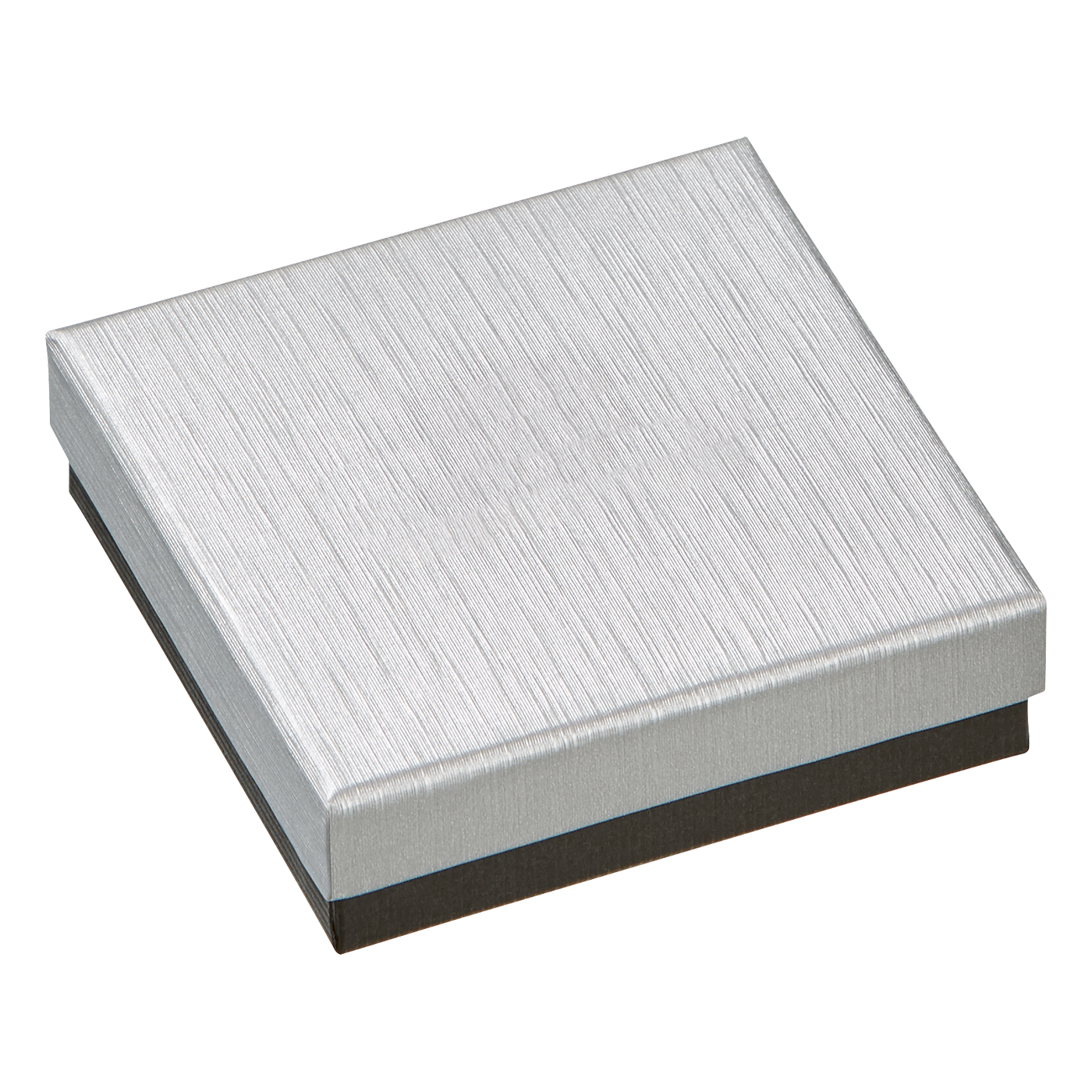 Schmucketui "Classics", silber/schwarz, 78 x 78 x 22 mm - 1 Stück