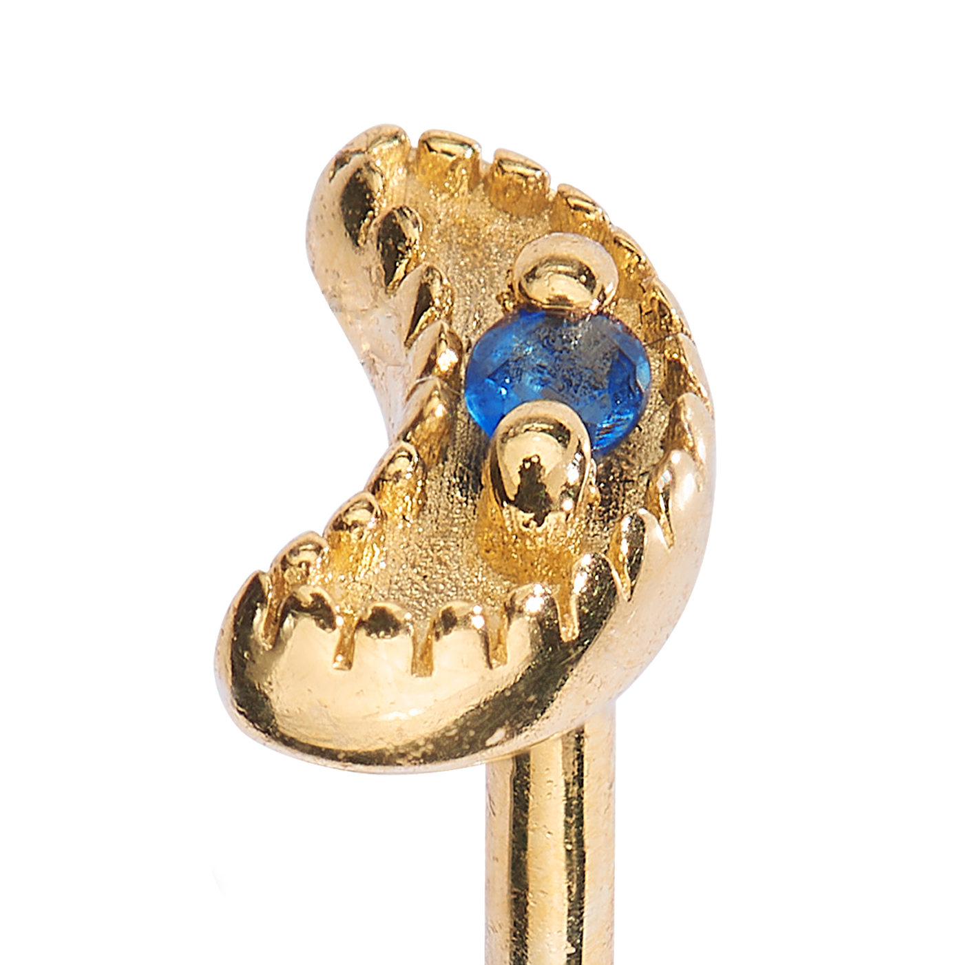 Ohrstecker, 585G, halbmondform 4,2 x 2,8 mm, Safir à 0,02 ct - 1 Paar