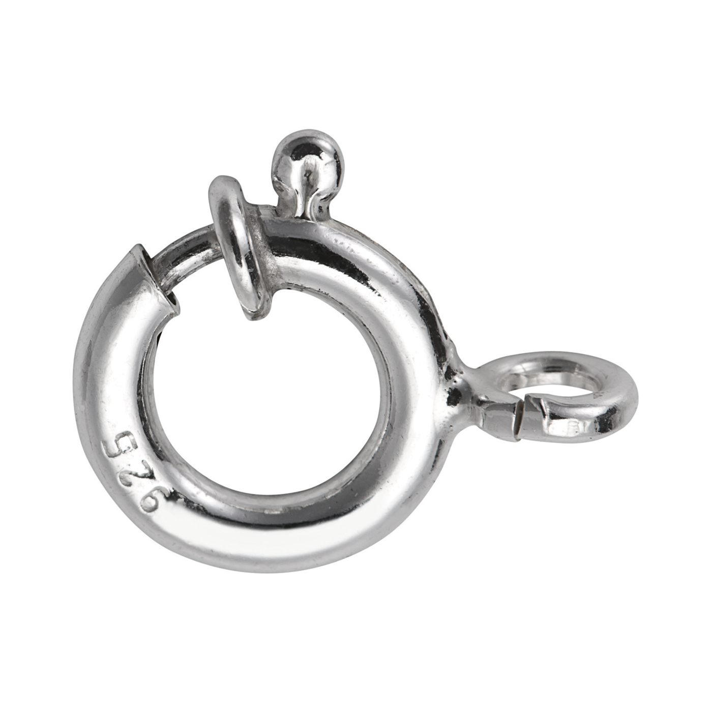 Spring Ring, 925Ag, ø 8 mm, with Collar, Handcraft - 1 piece
