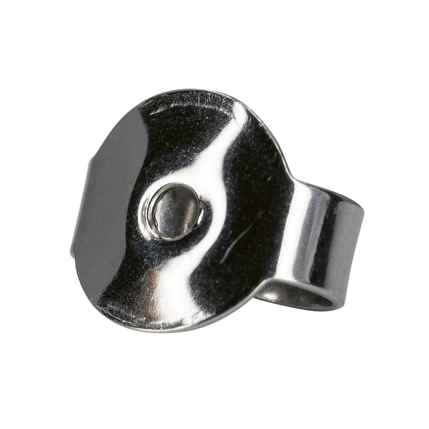 Ohrmutter, 925 Ag rhodiniert, ø 5 mm, glatter Rand - 1 Stück