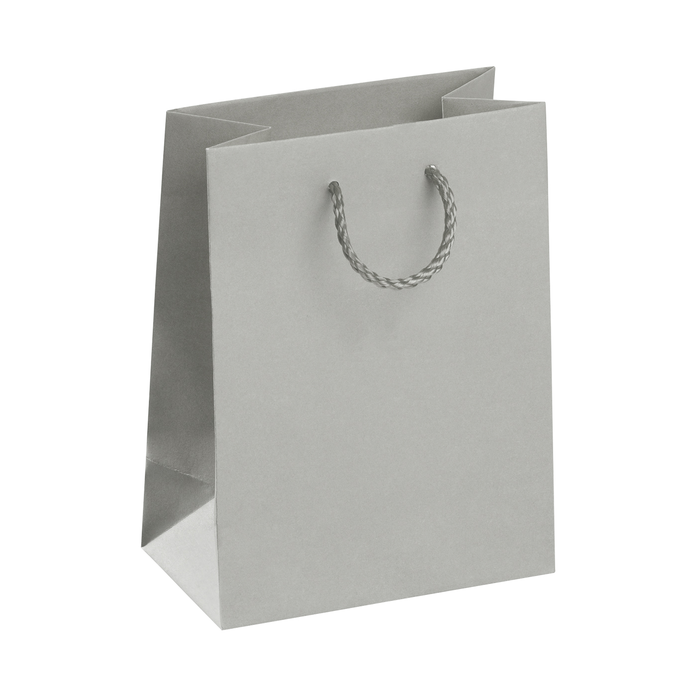 Tragetasche, grau, 120 x 160 x 70 mm, aus Papier - 1 Stück Tragetasche, grau, 120 x 160 x 70 mm, aus Papier - 1 Stück